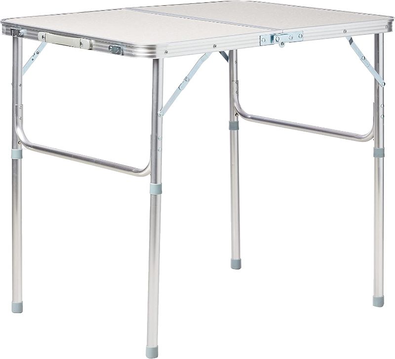 Photo 1 of Trademark Innovations Lightweight Adjustable Portable Folding Aluminum Camp Table with Carry Handle
