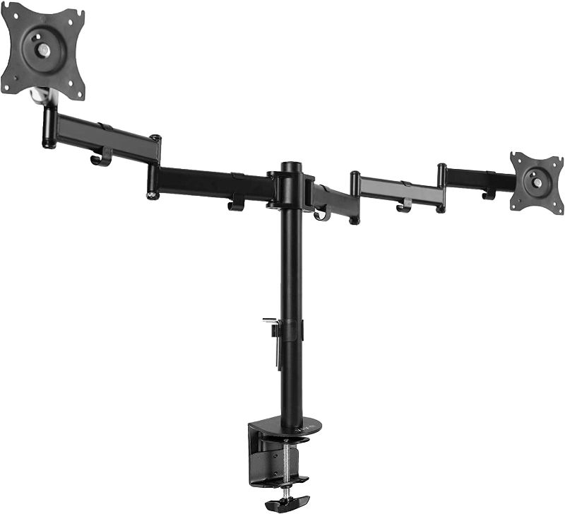 Photo 1 of VIVO Dual Ultra Wide 13 to 38 inch Computer Monitor Mount, Fully Adjustable VESA Stand for 2 Wide Screens, STAND-V038M
