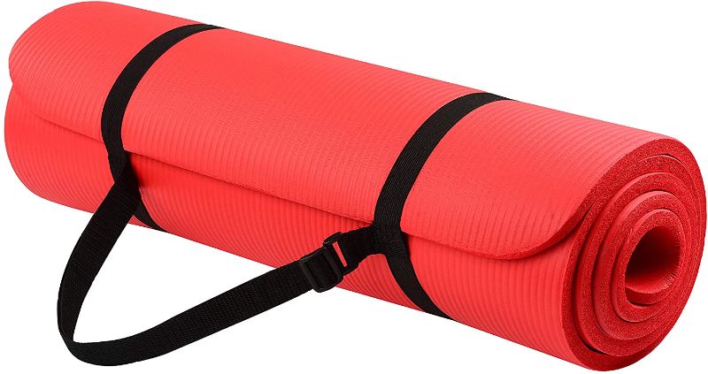 Photo 1 of All-Purpose 1/2-Inch Extra Thick High Density Anti-Tear Exercise Yoga Mat with Carrying Strap and Yoga Blocks