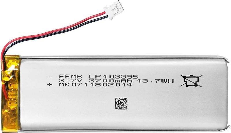 Photo 1 of EEMB 3.7V Lipo Battery 3700mAh 103395 Lithium Polymer ion Battery Rechargeable Lithium ion Polymer Battery with JST Connector (UL Certified for Cell) (1)
