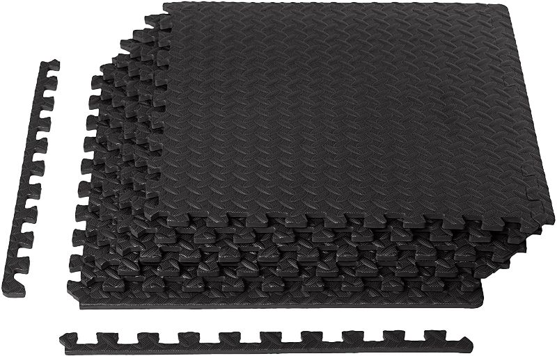 Photo 1 of Amazon Basics Foam Interlocking Exercise Gym Floor Mat Tiles - 6-Pack, 24 x 24 x .5 Inch Tiles (24 sqft)
