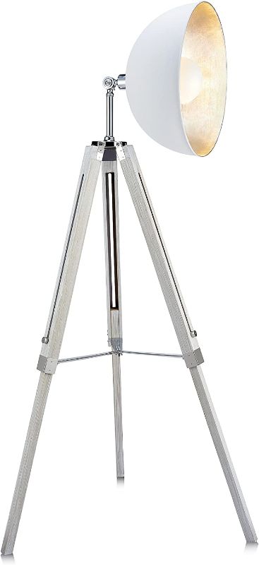 Photo 1 of ***PARTS ONLY***
Versanora VN-L00018A Fascino Industrial Modern Studio Tripod Floor Lamp Tall Standing Light with Dish Shade Finish for Living Room Reading Bedroom Office, 63 Inch Height, White/Silver