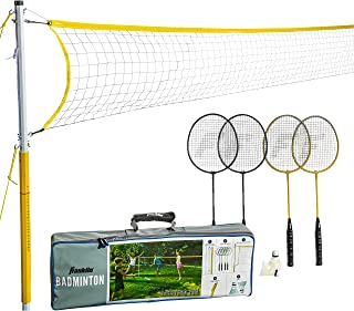 Photo 1 of Franklin Sports Badminton Net Sets - Outdoor Backyard + Beach Badminton Net + Equipment Set - (4) Rackets + (2) Birdies + Portable Net Included
