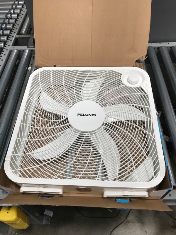 Photo 3 of PELONIS 3-Speed Box Fan for Full-Force Circulation with Air Conditioner, White
