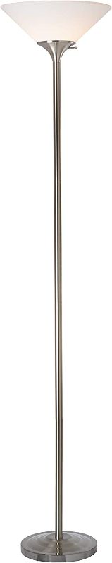 Photo 1 of Normande Lighting JP3-1131A Torchiere Floor Lamp, 71", Brushed Steel
