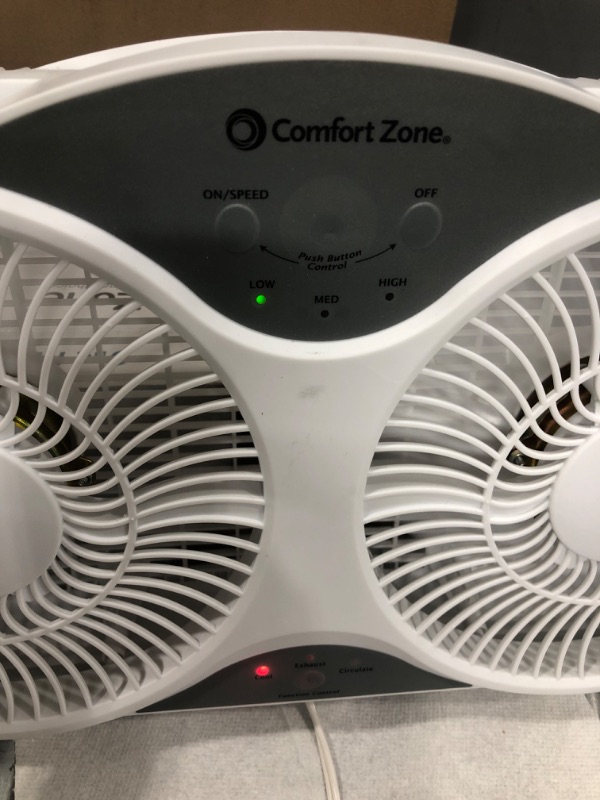 Photo 3 of Comfort Zone CZ310R 3-Speed 3-Function Expandable Reversible Twin Window Fan with Remote Control