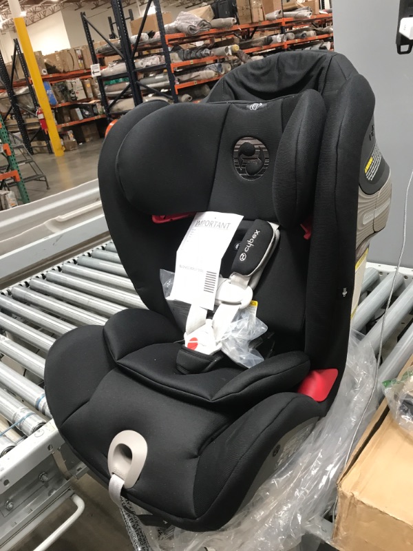 Photo 2 of Cybex Eternis S, All-in-One Convertible Car Seat, Use from Birth to 120 lbs, Reclining 12-Position Height-Adjustable Headrest, Side Impact Protection, Lavastone Black
