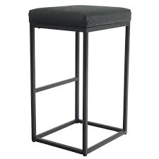 Photo 1 of 30 in. Black Backless Metal Frame Bar Stools with PU Leather Cushion
