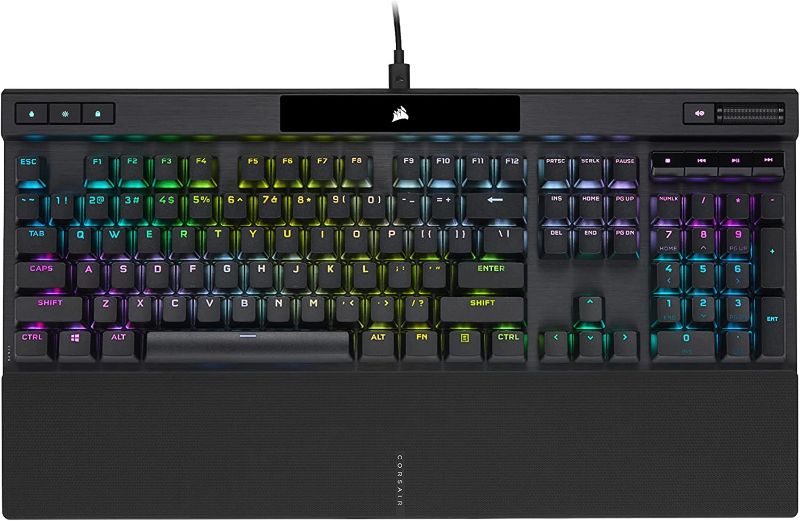 Photo 1 of Corsair K70 RGB PRO Wired Mechanical Gaming Keyboard (Cherry MX RGB Blue Switches: Tactile and Clicky, 8,000Hz Hyper-Polling, PBT Double-Shot PRO Keycaps, Soft-Touch Palm Rest) QWERTY, NA - Black