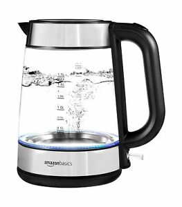 Photo 1 of Amazon Basics Electric Glass and Steel Hot Tea Water Kettle - 1.7-Liter
