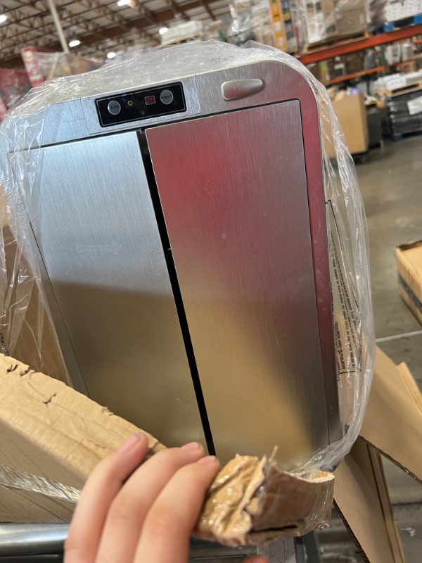 Photo 3 of iTouchless 13 Gallon Wings-Open Sensor Trash Can with AbsorbX Odor Filter and Pet-Proof Lid, Stainless Steel, Automatic Touchless Garbage Prevents Dogs & Cats Getting in kitchen-waste-bins
