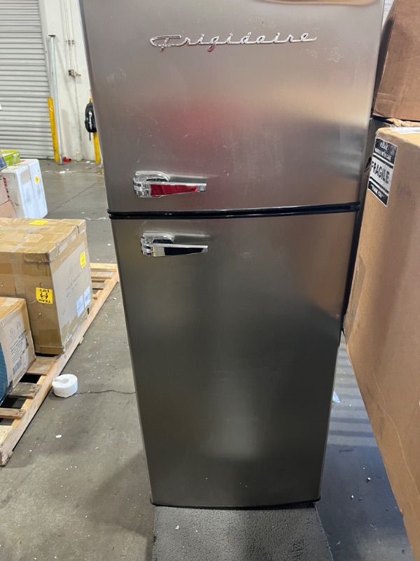 Photo 3 of ***NOT FUNCTIONAL PATS ONLY!! Frigidaire EFR751, 2 Door Apartment Size Refrigerator with Freezer, 7.2 cu ft, Platinum Series, Stainless Steel, 7.5
