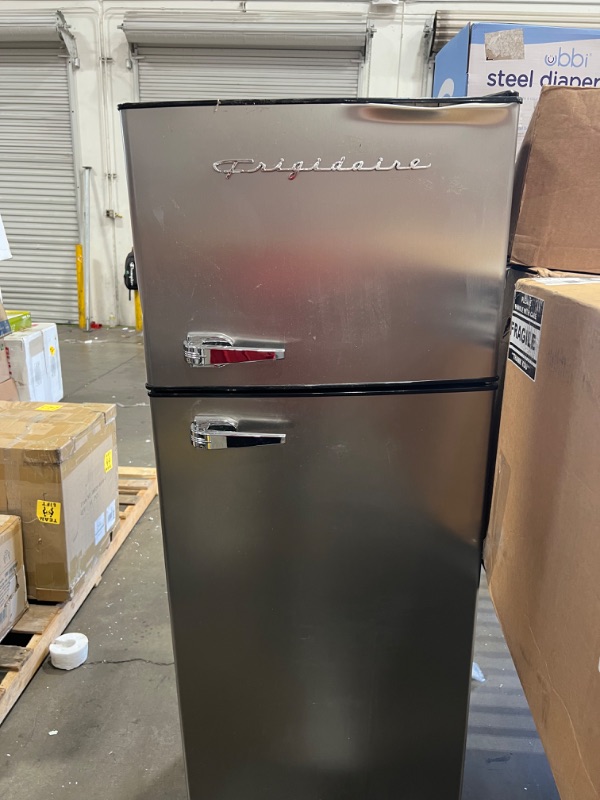 Photo 1 of ***NOT FUNCTIONAL PATS ONLY!! Frigidaire EFR751, 2 Door Apartment Size Refrigerator with Freezer, 7.2 cu ft, Platinum Series, Stainless Steel, 7.5
