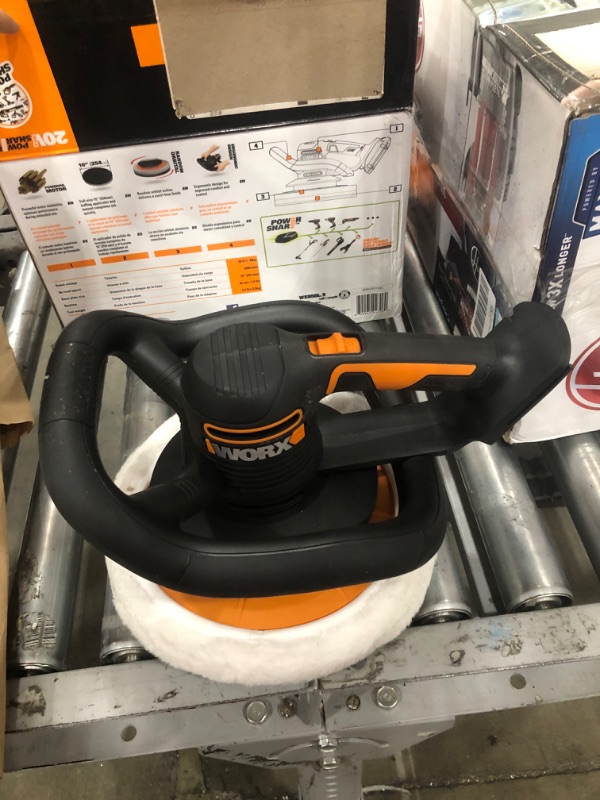 Photo 2 of Worx Power Share 20-Volt 10 in. Orbital Polisher & Buffer with Extra Bonnets (Tool Only), Black
