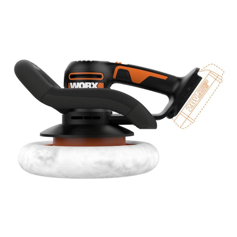 Photo 1 of Worx Power Share 20-Volt 10 in. Orbital Polisher & Buffer with Extra Bonnets (Tool Only), Black
