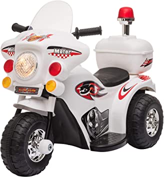 Photo 1 of Aosom 6V Kids Motorcycle Dirt Bike Electric Battery-Powered Ride-On Toy Off-Road Street Bike with Music & Horn Buttons, Stable 3-Wheel Design, & Rear Storage Space, White
