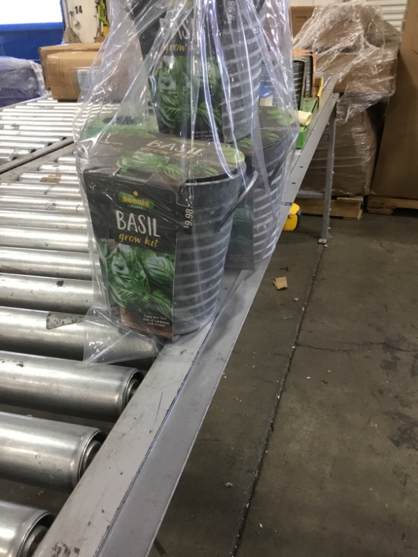 Photo 2 of 3 Bonnie Plants2.32 qt. Sweet Basil Herb Plant grow kit with metal planter