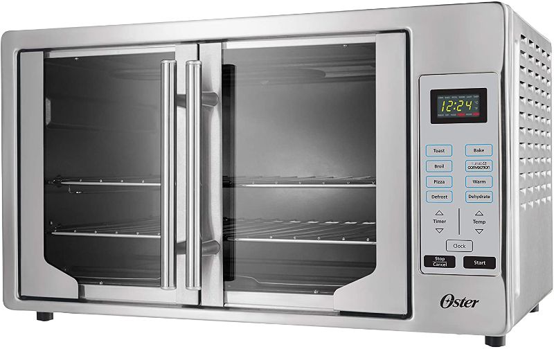Photo 1 of TESTED POWERS ON*
Oster Convection Oven, 8-in-1 Countertop Toaster Oven, XL Fits 2 16" Pizzas, Stainless Steel French Door

