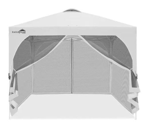 Photo 1 of 10 ft. x 10 ft. White Outdoor Pop Up Canopy Tent Portable Sun Shelter with Mosquito Netting, Leg Skirts
by EAGLE PEAK