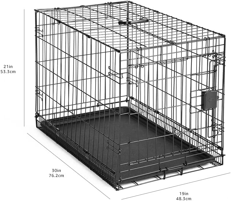 Photo 1 of Amazon Basics Foldable Metal Wire Dog Crate with Tray, Single or Double Door Styles
