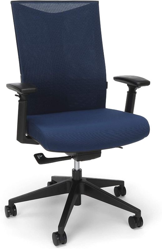 Photo 1 of HON Basyx Movement Commercial-Grade Mesh Task, Office Chair, Navy
