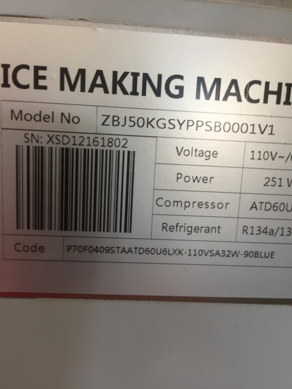 Photo 8 of VEVOR 110V Commercial ice Maker 90-100LBS/24H with 33LBS Bin and Electric Water Drain Pump, Clear Cube, Stainless Steel Construction, Auto Operation, Include Water Filter 2 Scoops and Connection Hose
