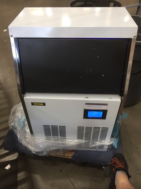 Photo 2 of VEVOR 110V Commercial ice Maker 90-100LBS/24H with 33LBS Bin and Electric Water Drain Pump, Clear Cube, Stainless Steel Construction, Auto Operation, Include Water Filter 2 Scoops and Connection Hose
