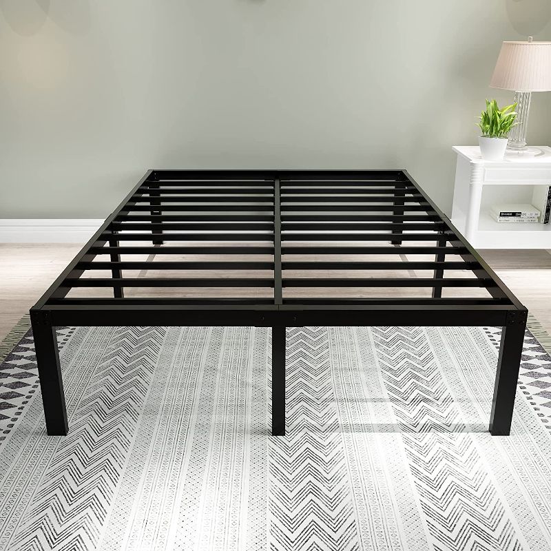 Photo 1 of 45MinST 3600lbs Heavy Duty Reinforced Platform, 18 Inch Tall Mattress Foundation, Steel Slats Support Bed Frame with Underbed Storage, Easy Assembly and Non Squeak, King
