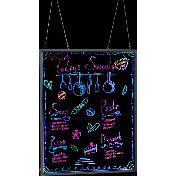 Photo 1 of Alpine Industries LED Illuminated Hanging Message Writing Board - 32" X 40"
