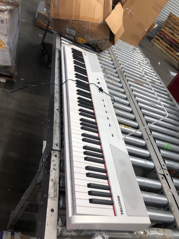 Photo 2 of Alesis Recital White | All White 88-Key Digital Piano / Keyboard with Full-Size Semi-Weighted Keys, Power Supply, Built-in Speakers and 5 Premium