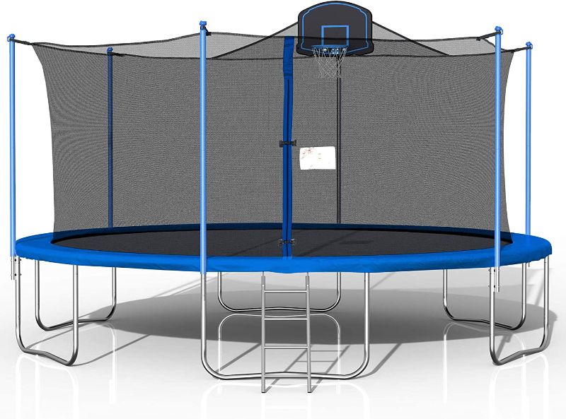 Photo 1 of *INCOMPLETE BOX 3 OF 3* 1000 LBS 16FT Trampoline with Safety Enclosure Net, Fitness Trampoline,Basketball Hoop, Spring Pad, Ladder, Combo Bounce Jump Trampoline, Outdoor Trampoline for Kids, Adults
