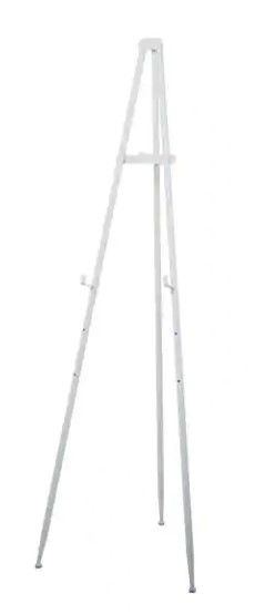 Photo 1 of 70 in. x 24 in., White Metal Traditional Easel
