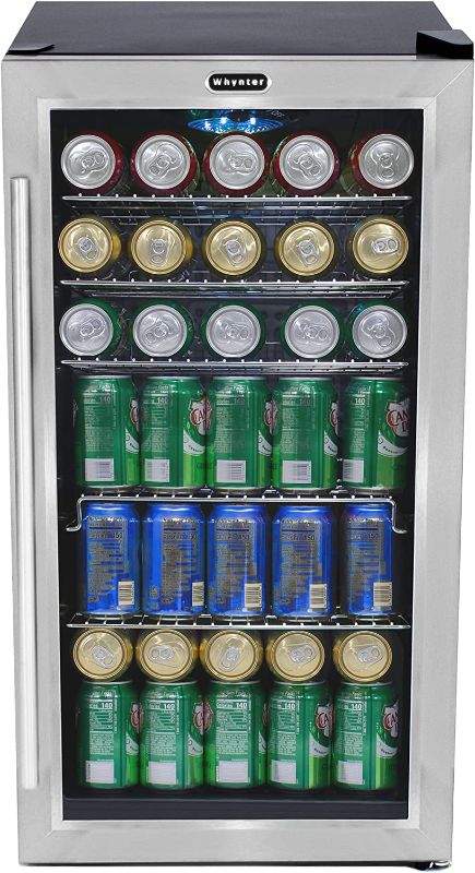 Photo 1 of Whynter BR-130SB Internal Fan Beverage Refrigerators, Black/Stainless Steel
