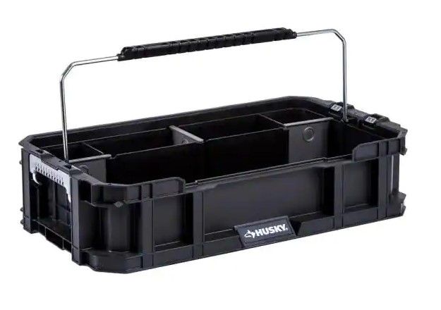 Photo 1 of 4 PACK: Husky
Black 5-Compartment Connect System Tool Caddy Small Parts Organizer