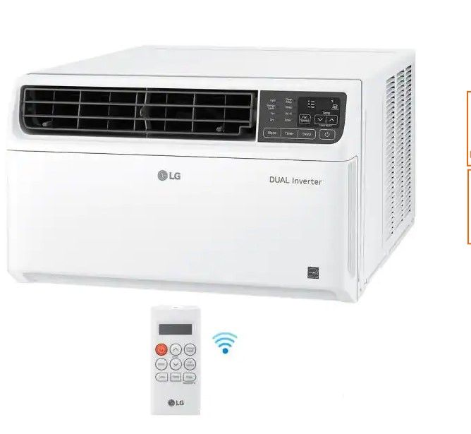 Photo 1 of LG Electronics
18,000 BTU 230/208-Volt Dual Inverter Window Air Conditioner LW1817IVSM Cools 1,000 Sq Ft, Wi-Fi Enabled with Remote W x H x D): 25.98 in. x 17.72 in. x 26.22 in.