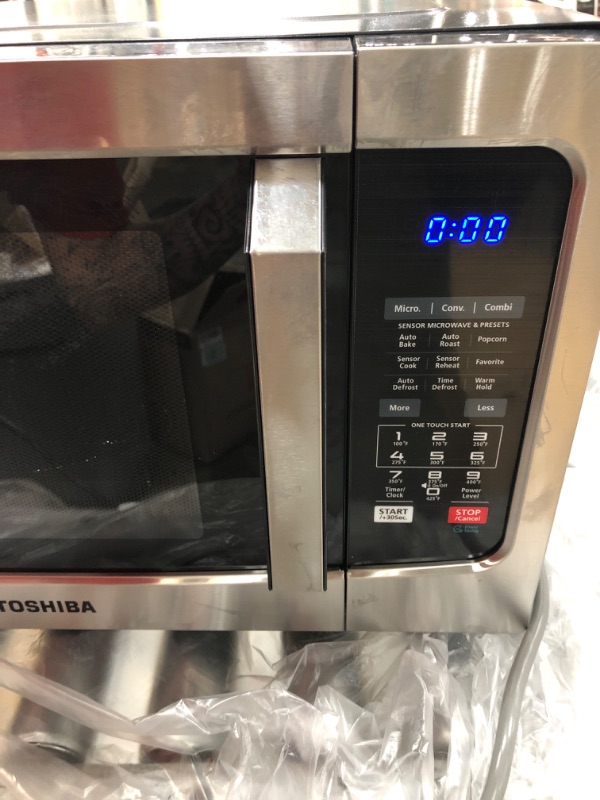 Photo 3 of Toshiba EC042A5C-SS Countertop Microwave Oven with Convection, Smart Sensor, Sound On/Off Function and LCD Display, 1.5 Cu.ft, Stainless Steel