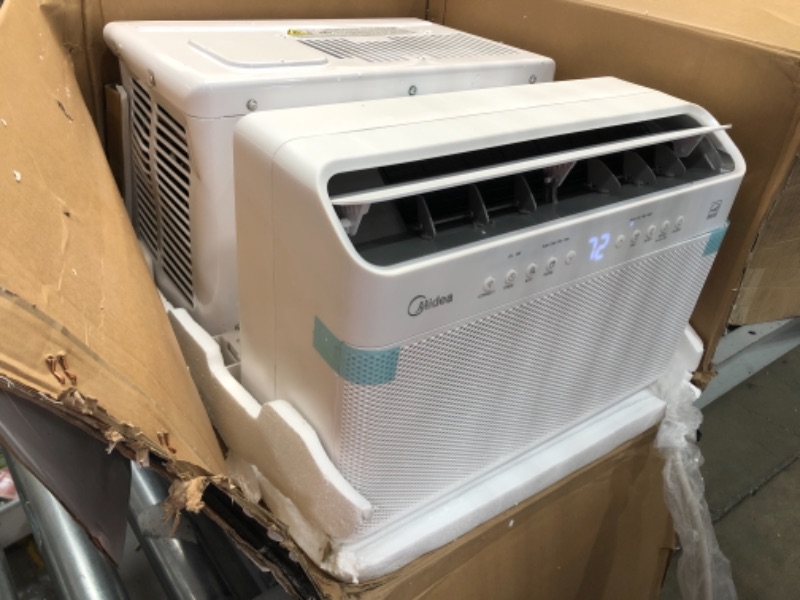 Photo 2 of Midea 8,000 BTU U-Shaped Smart Inverter Window Air Conditioner–Cools up to 350 Sq. Ft., Ultra Quiet with Open Window Flexibility, Works with Alexa/Google Assistant, 35% Energy Savings, Remote Control 19.17 x 21.97 x 13.46 inches

