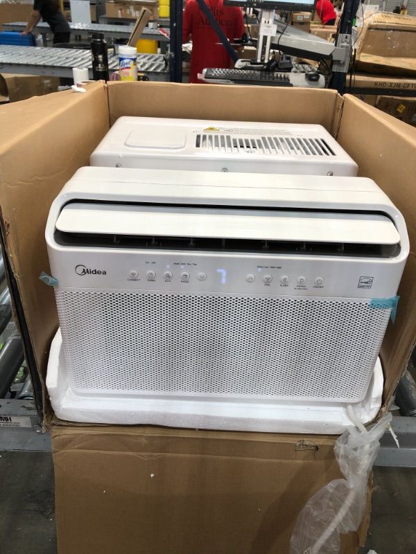 Photo 5 of Midea 8,000 BTU U-Shaped Smart Inverter Window Air Conditioner–Cools up to 350 Sq. Ft., Ultra Quiet with Open Window Flexibility, Works with Alexa/Google Assistant, 35% Energy Savings, Remote Control 19.17 x 21.97 x 13.46 inches

 