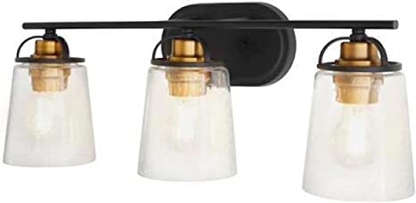 Photo 1 of 3-Light Bronze with Vintage Brass Industrial Bathroom
