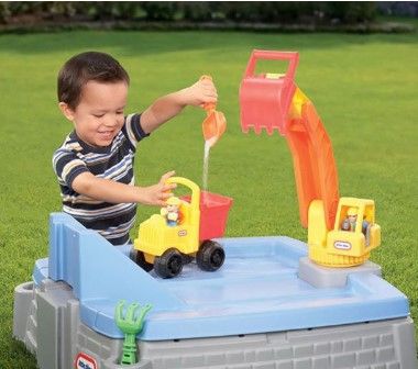 Photo 1 of Little Tikes Big Digger Outdoor Construction Sandbox with Crane and Dump Truck 29 inches (H) x 9 inches (W)

