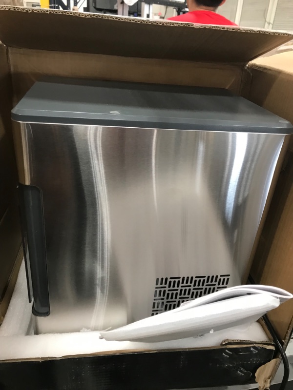 Photo 3 of *DAMAGED* GE Profile Opal | Countertop Nugget Ice Maker | Portable Ice Machine Makes up to 24 lbs. of Ice Per Day | Stainless Steel Finish
