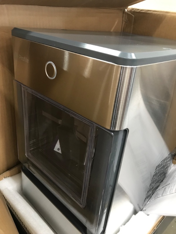 Photo 2 of *DAMAGED* GE Profile Opal | Countertop Nugget Ice Maker | Portable Ice Machine Makes up to 24 lbs. of Ice Per Day | Stainless Steel Finish
