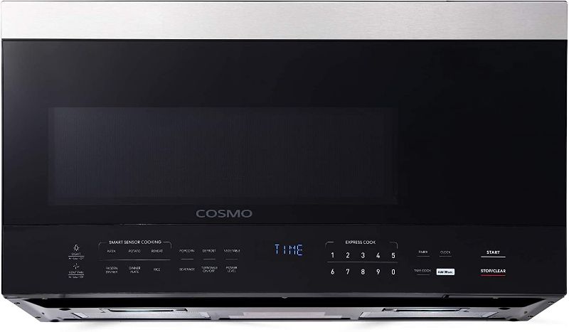 Photo 1 of Cosmo Over the Range Microwave Oven with Vent Fan, Smart Sensor, Touch Presets, 1000W 1.6 cu. ft. Capacity,