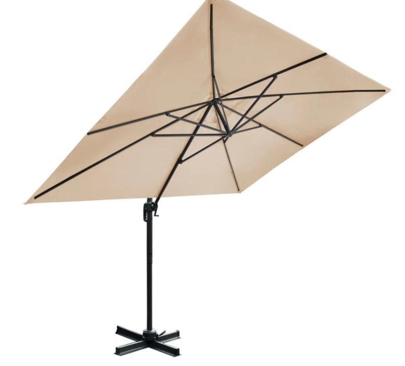 Photo 1 of 12.5 By 9 Feet 360°Rotation Offset Cantilever Umbrella Patio with Cross Base - Beige