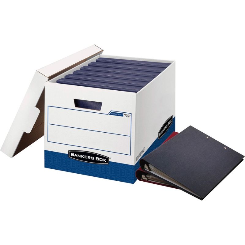 Photo 1 of Bankers Box Binderbox Binder Storage Box - Internal Dimensions: 12.25" Width x 18.50" Depth x 12" Height - Letter, Legal - Lift-off Closure - Heavy Duty - Stackable 12 PACK 
