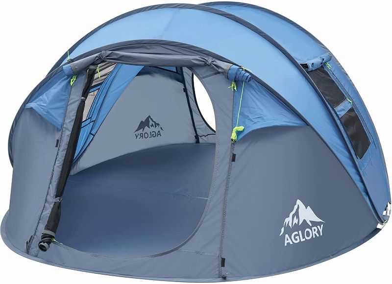 Photo 1 of 4-5 Person Easy Pop Up Tent,Automatic Setup,Waterproof, 2 Doors-Instant Family Tents for Camping, Hiking & Traveling
