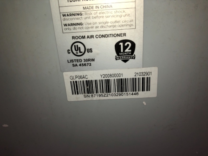 Photo 3 of ***PARTS ONLY*** TURBRO Greenland 10,000 BTU Portable Air Conditioner, Dehumidifier and Fan 3-in-1 Portable AC Unit for Rooms up to 400 sq. ft missing part of window kit. item does not work