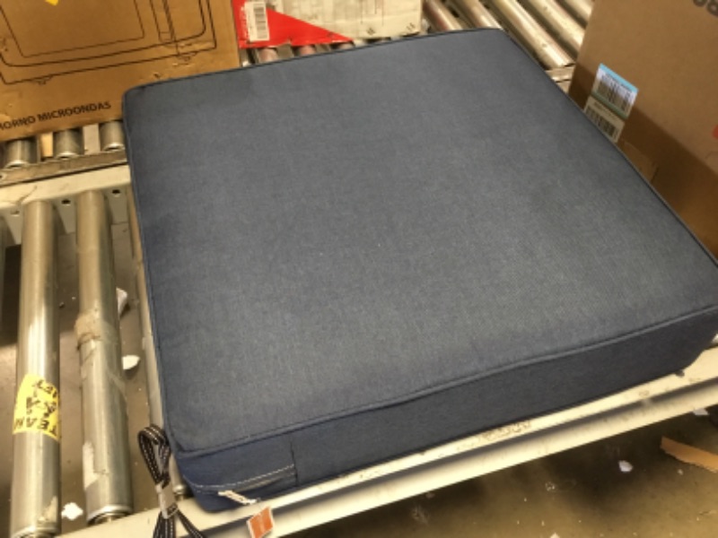 Photo 2 of 
Classic Accessories
Montlake Heather Indigo Blue 24 in. W x 24 in. D x 3 in. Thick Rectangular Outdoor Seat Cushion