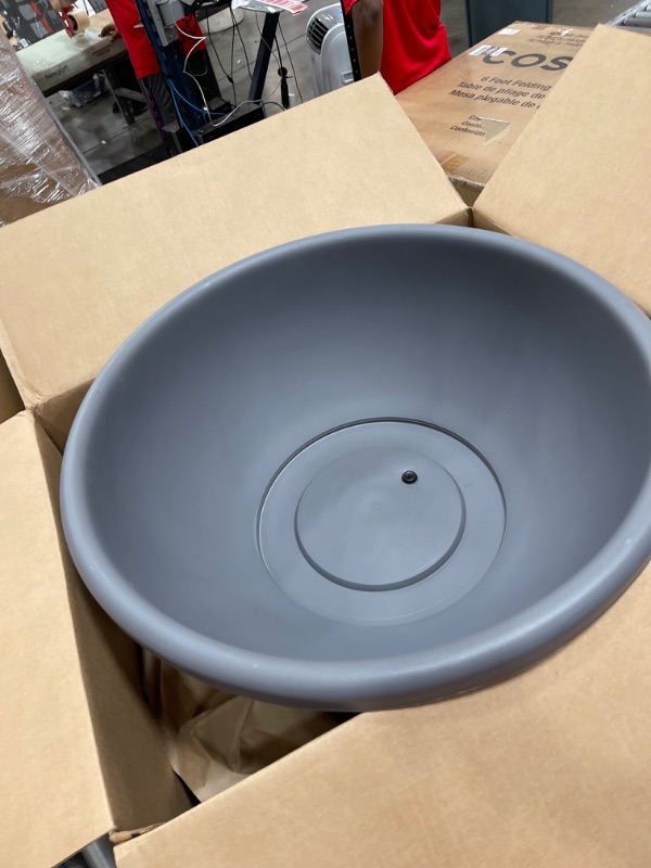 Photo 3 of 22" Round Plastic Garden Bowl - the HC Companies 24"x24"x8.63" in Warm Gray Color
