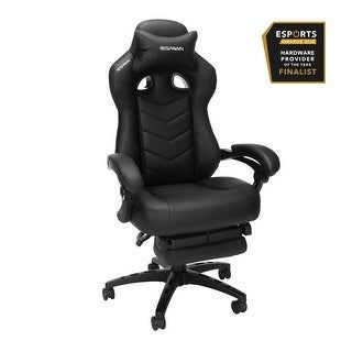 Photo 1 of RESPAWN 110 Pro Racing Style Gaming Chair Reclining Ergonomic Chair with Built-in Footrest in Black (RSP-110V2-BLK)
